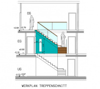 Pultdachhaus Treppenschnitt