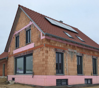 Neubau Eines Einfamilienhauses In Gebelkofen, Landkreis Regensburg, Bauphase, Ansicht Südwest