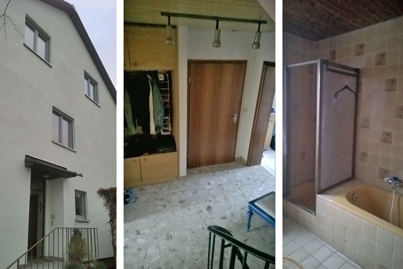 Sanierung einer Doppelhaushälfte in Zeitlarn, Landkreis Regensburg, Ansichten vor Sanierung