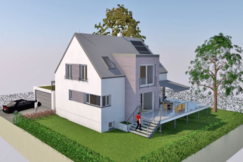 Neubau Einfamilienhaus in Büchelkühn, Landkreis Schwandorf, Planungsansicht 3D