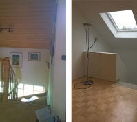 Sanierung Einfamilienhaus In Alteglofsheim, Landkreis Regensburg, Treppe Dachgeschoß Vorher/Nachher