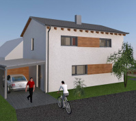 Neubau Einfamilienhaus In Obertraubling, Landkreis Regensburg, Planungsansicht Hauseingang