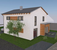 Neubau Einfamilienhaus In Obertraubling, Landkreis Regensburg, Planungsansicht Terrasse