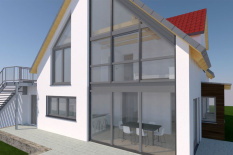 Neubau Einfamilienhaus in Laaber, Lkr. Regensburg, Aussenansicht Ostseite