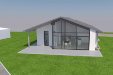 Neubau eines Einfamilienhauses in Mötzing-Dengling, Landkreis Regensburg, Entwurf Aussenansicht