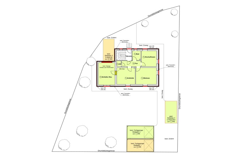 Abgeschlossenheitserklärung für ein Wohnhaus