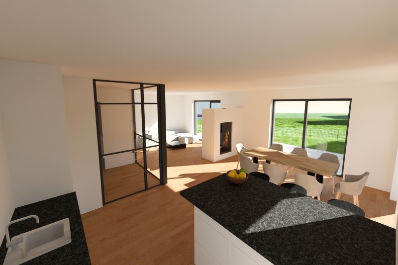 Neubau eines individuellen Einfamilienhauses ohne Keller mit zusätzlich ausgebautem Dachgeschoss in Regenstauf, Ortsteil Buchenlohe, Landkreis Regensburg Technische Ausstattung: Luft-Wärmepumpe, zentrale Lüftungsanlage, Photovoltaik-Anlage mit Batteriespeicher